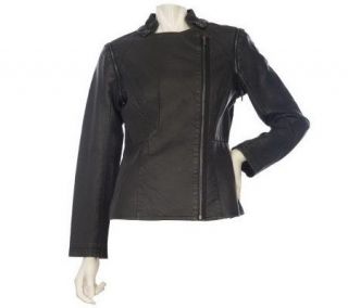 DASH by Kardashian Faux Leather Convertible Jacket   A216633