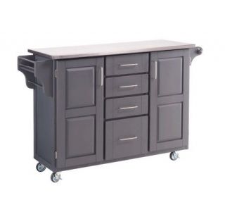 Home Styles Large Create a Cart Gray with Stainless Steel Top