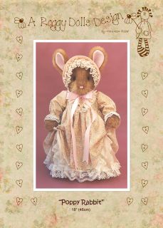 Primitive Homespun Rag Doll Rabbit Sewing Craft Pattern