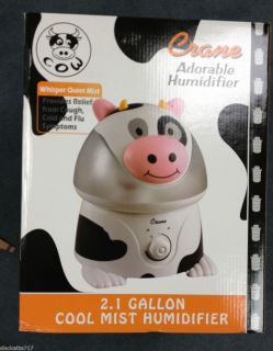 Crane Humidifier Cool Mist Cow 250 Sq ft 2 1 Gallon EE 4140 Brand New
