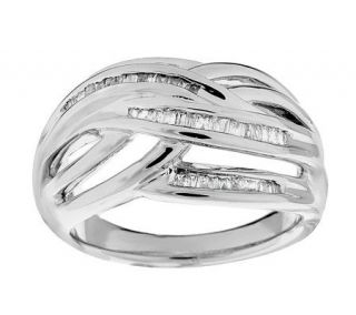 AffinityDiamond 1/4 ct tw Woven Design Baguette Ring, Sterling