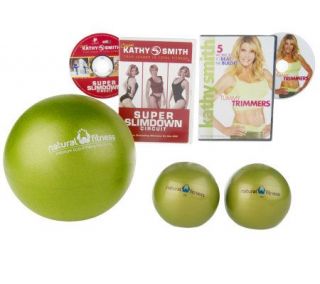 Kathy Smith Tummy Trimmers Workout Program w/ DVDs and Fitness Balls 