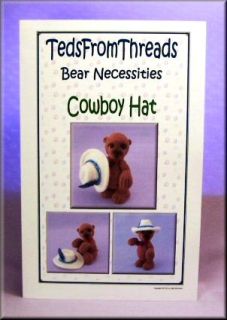 Cowboy Thread Crochet Hat Pattern for Miniature Bears