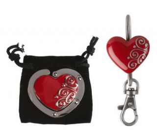Purse Hanger & Finders Key Purse Keychain Set w/Gift Bag —