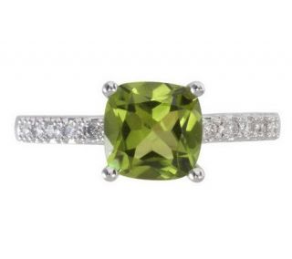 Cushion Cut Gemstone & 1/10 cttw Diamond Ring,14K Gold —