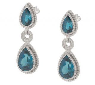 90 ct tw LondonBlueTopaz Sterling Teardrop Earrings —