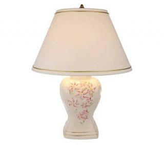 Belleek Floral Lily Lamp with Shade —