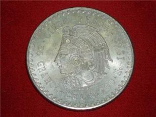 1948 Cuauhtemoc 90% Silver Aztec Ruler Cinco Pesos Mexico city Mint #