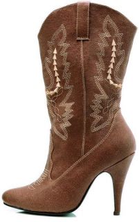  Shoes 4 Spike Heel Brwn Ankle High Cowgirl Boot 418 COWGIRL/BRWN