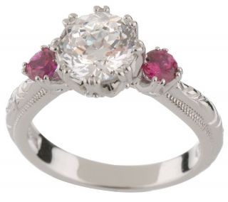 Tacori Epiphany Diamonique 3Stone Engraved Royal Ring —