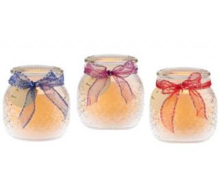 Candle Impressions S/3 Embossed Jar Candles with Timers —