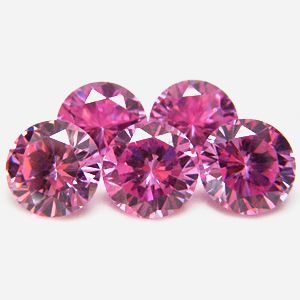 round 4mm pink cz cubic zirconia loose stone lot