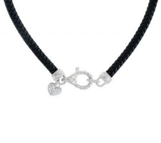 Judith Ripka Sterling Braided Necklace with Heart Charm   J276113