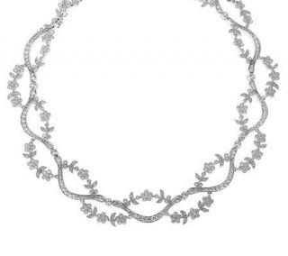 Smithsonian Simulated Diamond 18 Floral Necklace —