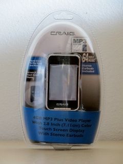 Craig CMP621 4 GB  MP4 Music Video Player Touch Screen Brand New