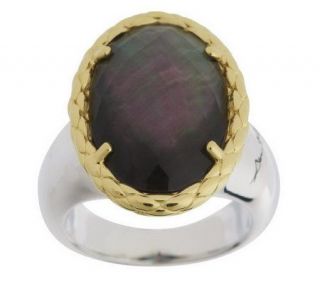 Ann King Sterling Passion Pattern Mother of Pearl Doublet Ring