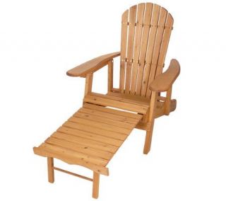Solid Wood Foldable Adirondack Chair with Ottoman —