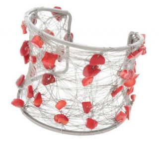 SPIN by Mitchell Gross Jeweled Cobweb Cuff Bracelet   J146242