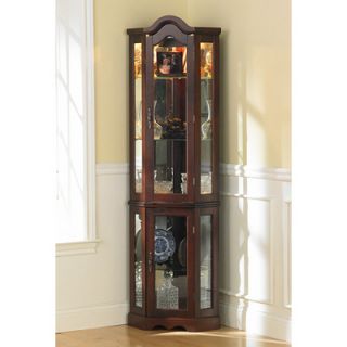 New Michelle Lighted Corner Curio Cabinet 2 Colors