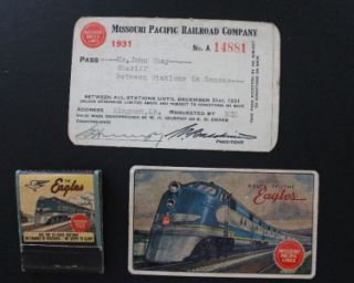 Missouri Pacific Railroad MPRR Stationery Menus Tickets 1931 Sheriff