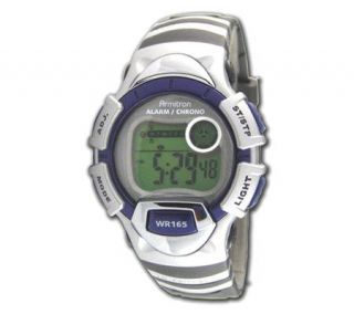 Armitron Ladies Blue Chronograph Alarm Sport Watch —