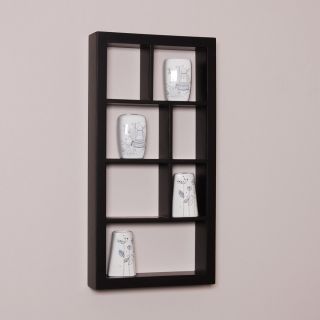 Black Taylor Display Shelf Wall Mounted w 7 Cube Compartments