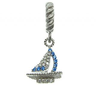 Judith Ripka Sterling 1/10 cttw Diamonique Sailboat Charm —