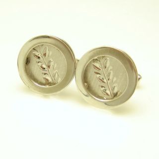 Vintage Sterling Silver Large Cufflinks Cuff Links Mid Century