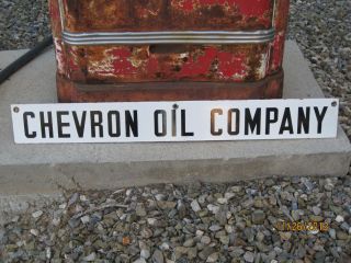 Old Original Porcelain Chevron Dealer Sign