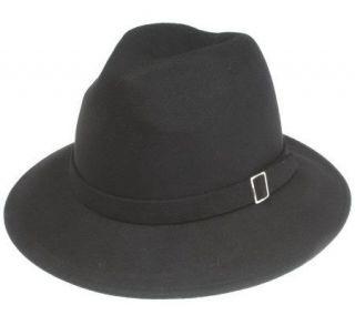 Fedora with Self Band and Buckle by VT Luxe   A218992