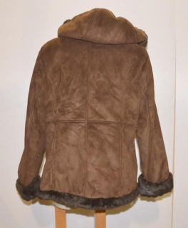 Croft & Barrow Size Large Womens Brown Hooded Microfiber Jacket