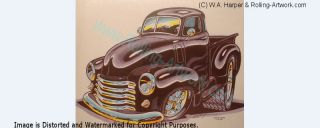 1947 48 49 50 51 52 1953 Chevy Pickup Auto Art Artwork
