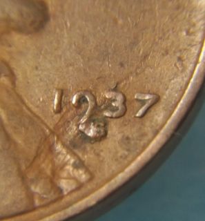 Error Coin Lincoln Wheat Cent ★ 1937 S ★ Lamination Aberration