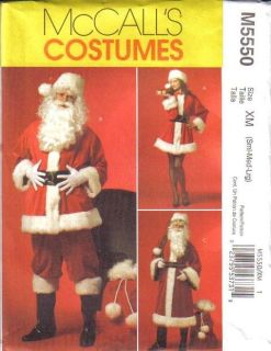  Claus Suit Costume Mr Mrs Christmas McCalls Sewing Pattern 5550