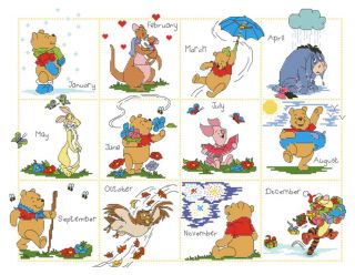 Cross Stitch Kits Disney Winnie the Pooh & Friends Calendar