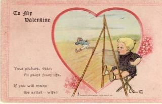 Curtis To My Valentine Vintage Postcard VP 2489