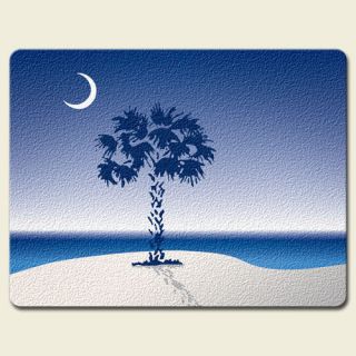 New Tempered Glass Cutting Board Large Palmetto Moon Water Palm Tree