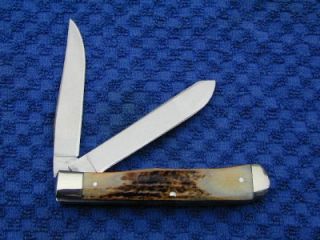 Cripple Creek 1 of 200 Burnt Stag 2009 Trapper Knife by GEC USA Case