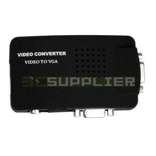  TV AV Composite S Video to VGA PC LCD CRT Monitor Converter Switch Box