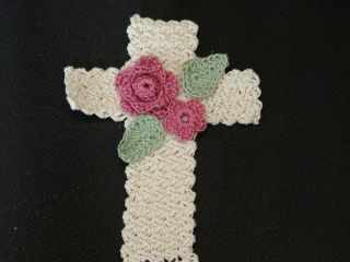 Original Crochet Pattern Floral Cross Bookmark