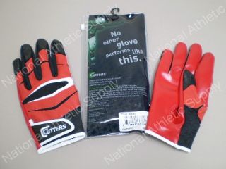 Cutters X40 Revolution C Tack Receiver Gloves Red Size Large