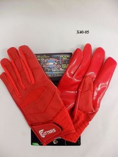 Cutters Gloves Football x40 Revolution Solid Red Size Medium New New