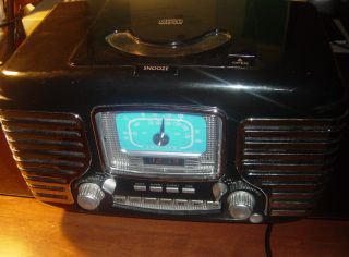 Crosley Radio Cr612 Black Alarm Clock/Radio with CD Player