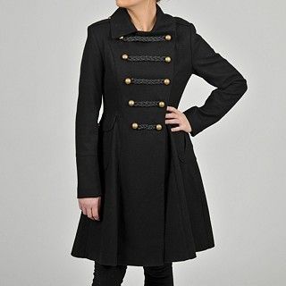 NEW LADIES TAHARI COURTNEY DOUBLE BREASTED MILITARY WOOL BLEND COAT SZ
