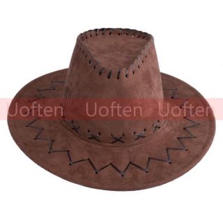  Leather Mens Womens Hats Caps Cowboy Western w Chin Strap Gift