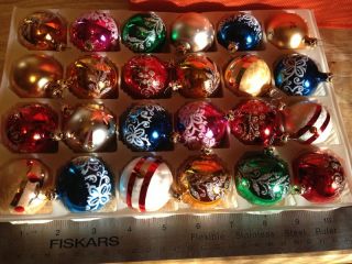 Vintage Small Glass Christmas Tree Ornaments Made in Columbia for Kurt