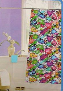 Crystal Bay Spatter Graphic Yellow Blue Pink Green Black VINYL SHOWER