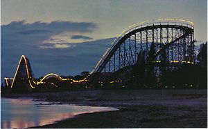 Crystal Beach Ontario ON Canada Amusement Park Comet Roller Coaster at