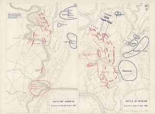 Battle of Sharpsburg Maryland Set of 5 Genuine Vintage West Point Maps