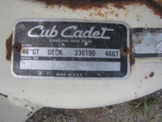 cub cadet sgt super tractor mower 46 gt deck 2072 1772 2082 2182 1882